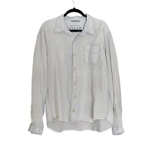 TOMMY BAHAMA Men’s Linen Relax Button Front Shirt Light Blue XL